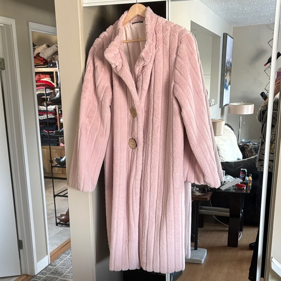 SHEIN Jackets & Blazers - SHEIN Soft Pink Teddy Jacket
